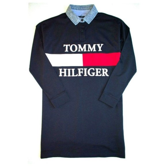Tommy Hilfiger Women's Long Sleeve Logo Polo Dress Size: S - Picture 1 of 3
